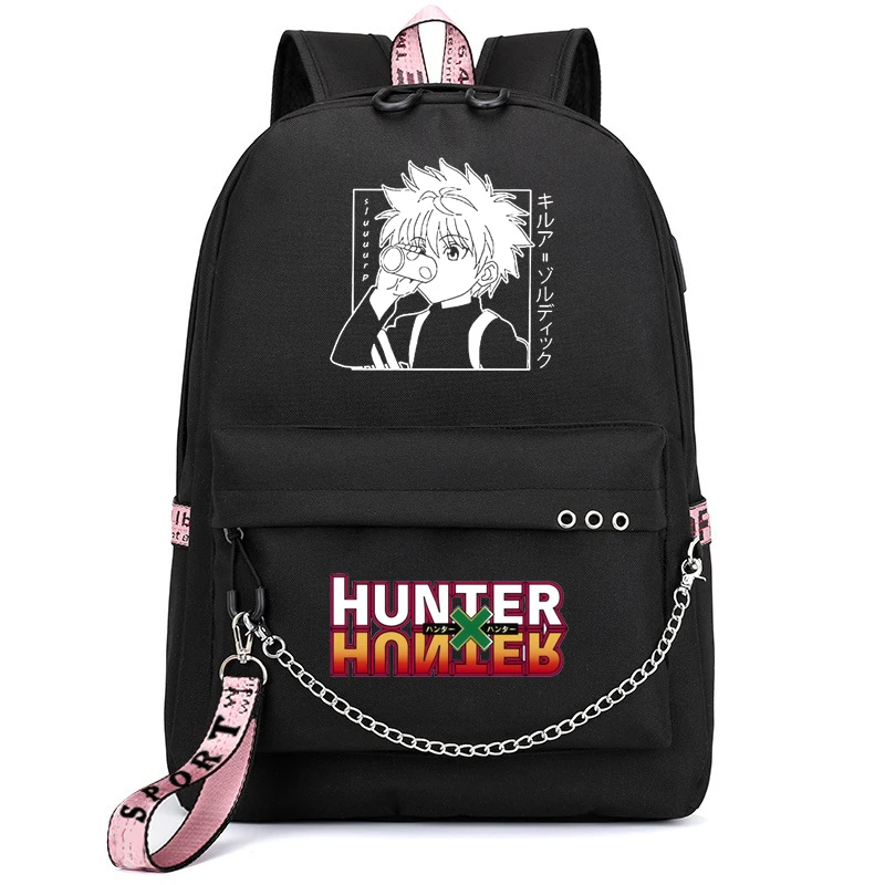 Рюкзак для ноутбука Hunter X Killua Baka школьный ранец с USB разъемом девочек дорожные