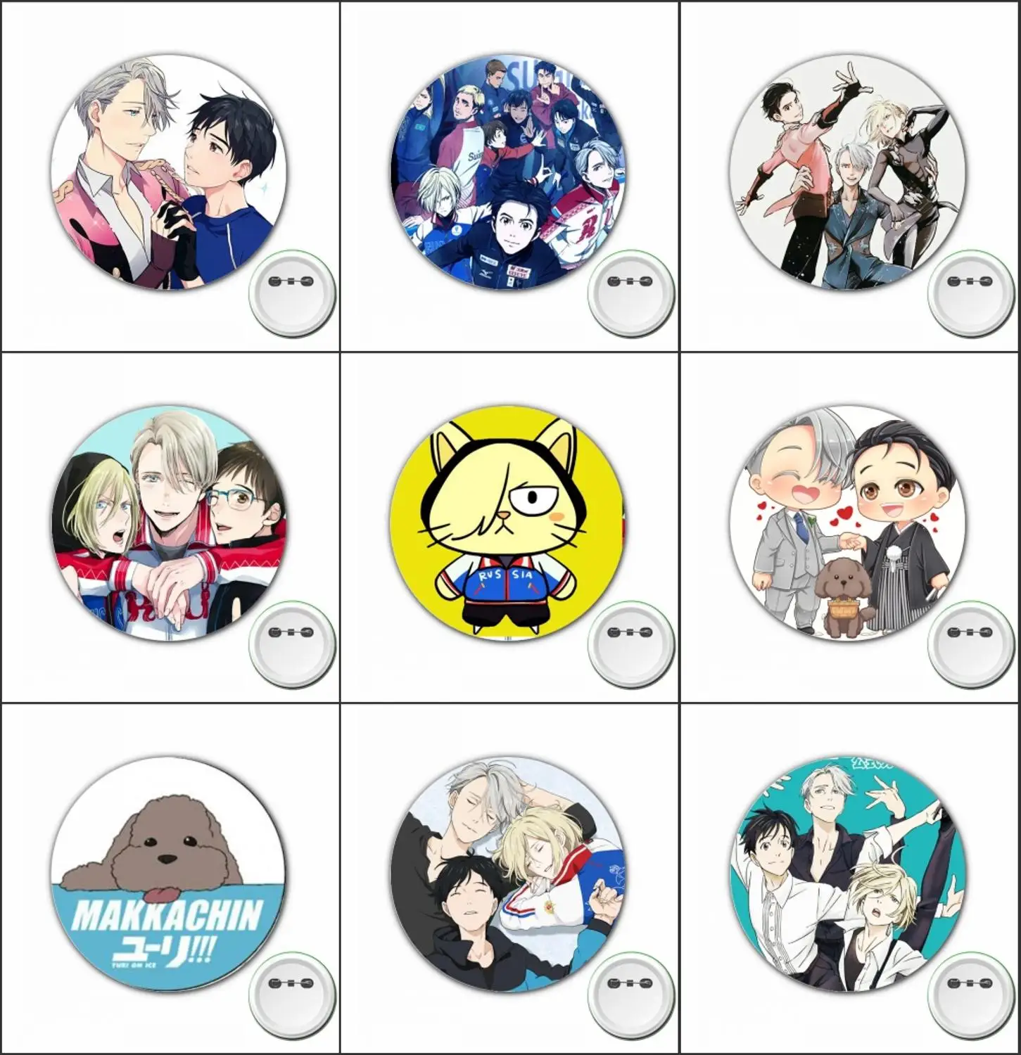 

1 шт. аниме Юрий на льду значок косплея каррон брошь булавки для рюкзаков сумок значки кнопка аксессуары для одежды