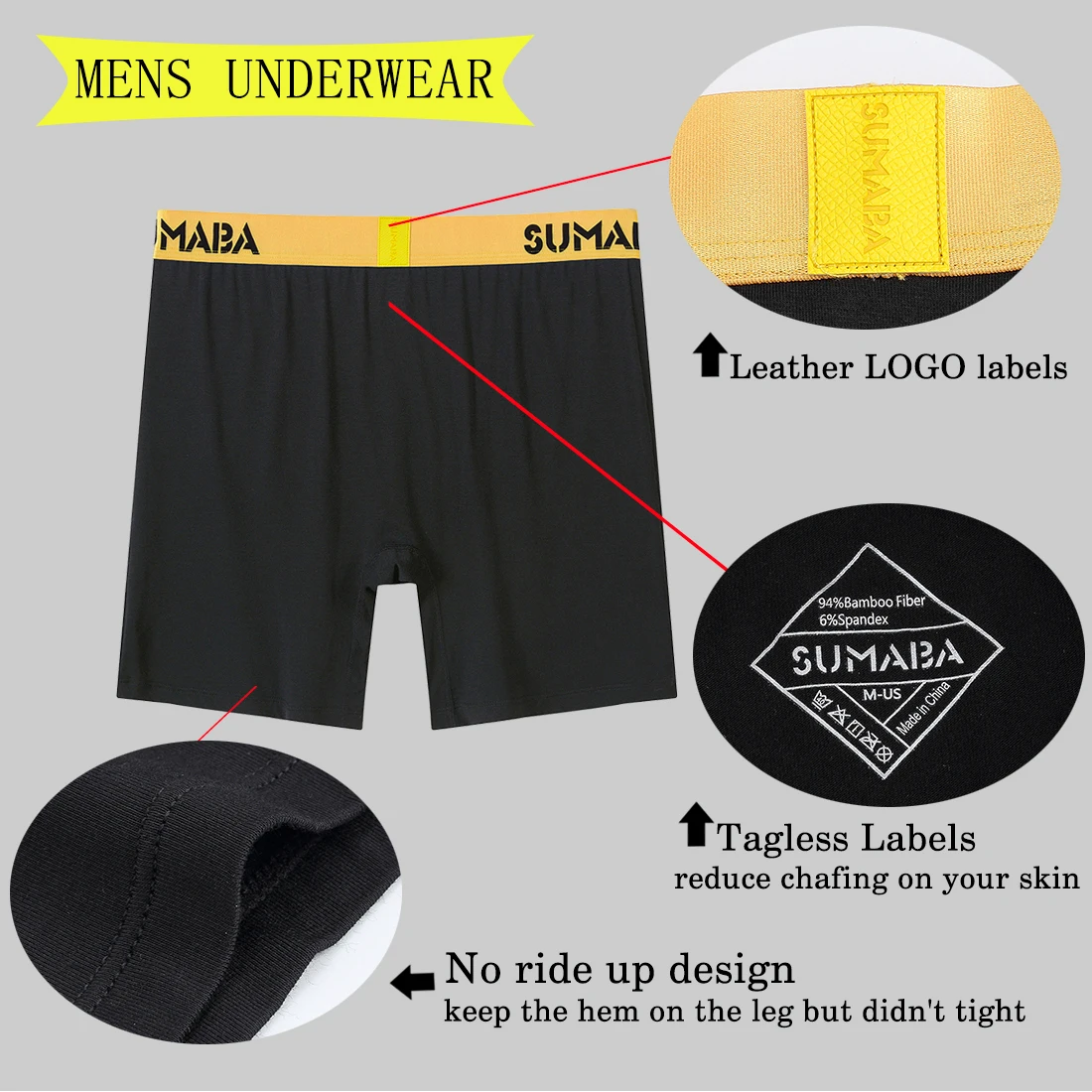 Men Boxer Briefs Fashion New Black Cool Boxer-Shorts High Quality Bamboo Quick Drying  Breathable Elasticity Men's Underpants