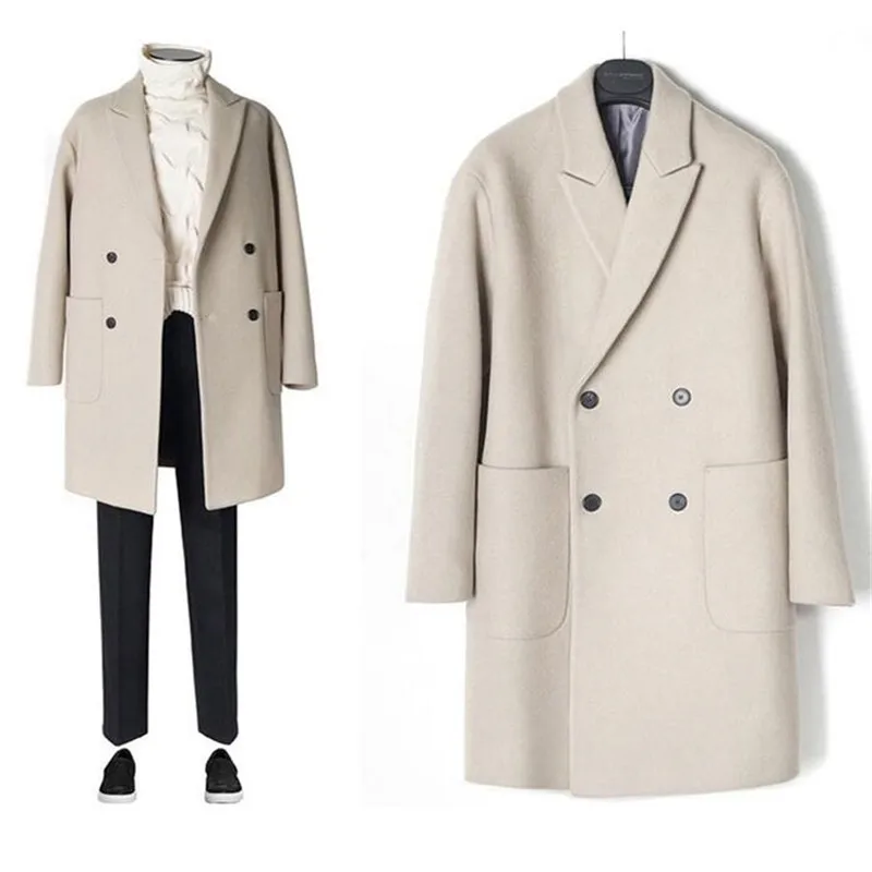 

New Stylish Men Windbreaker Mens Trench Coat Men Coat Casual Jacket Fashion Brand Clothing Men's Wool Trench Coat Long For Men