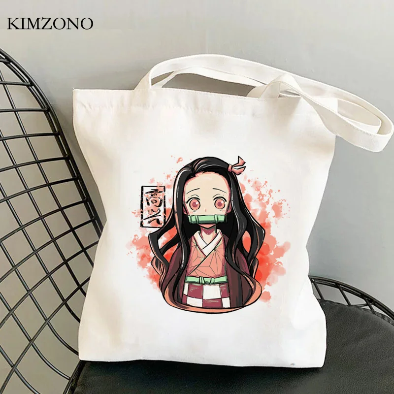 

Demon Slayer shopping bag cotton bolso bolsas de tela shopper bag bolsas reutilizables bolsas ecologicas tote cabas