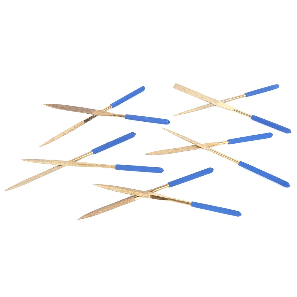 

10Pcs/Set 5x180mm Titanium-Plated Steel Diamonds Needle Files Kit for Filing Cutting