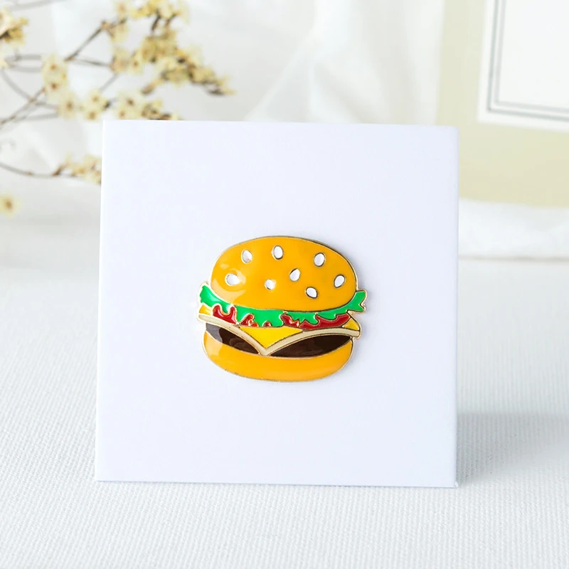 Брошь в виде картошки фри бум OK гамбургер курица нога яйцо пицца хот дог значок на