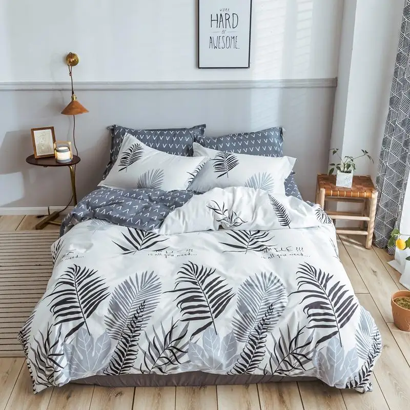 50 натуральный хлопок Постельное белье одеяло комплекты King Размеры Nordic Белый