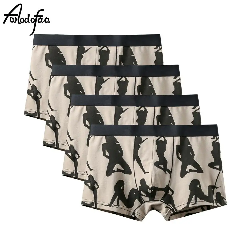 4 шт./лот фирменное Новое мужское модное нижнее белье мужские боксеры хлопковые
