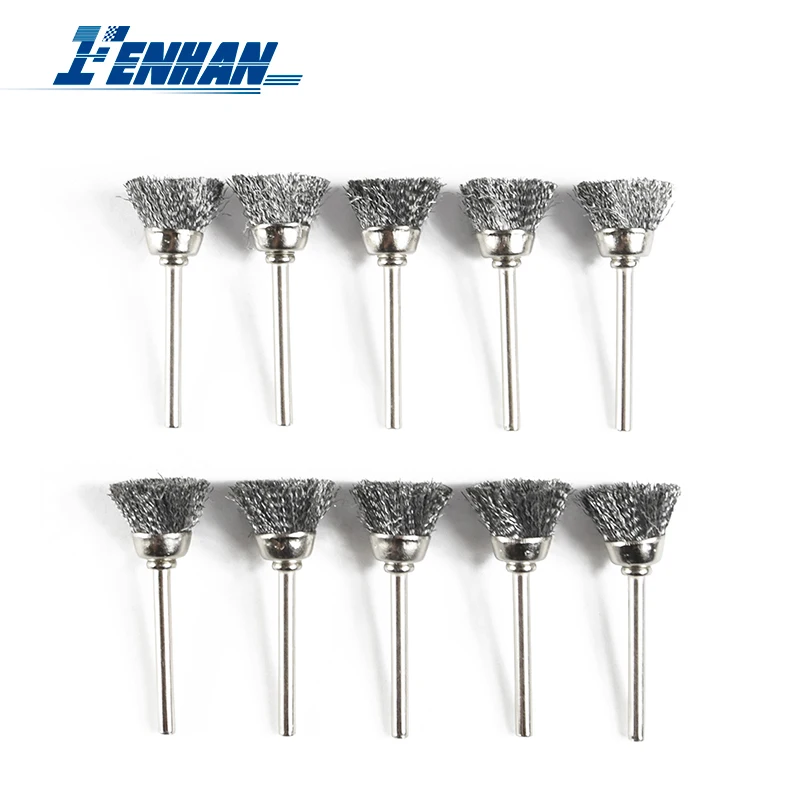 3.0mm Shank Polishing Steel Wire Brush Abrasive Wheel Brush for Metalworking Polish Rotary Tool Accessories