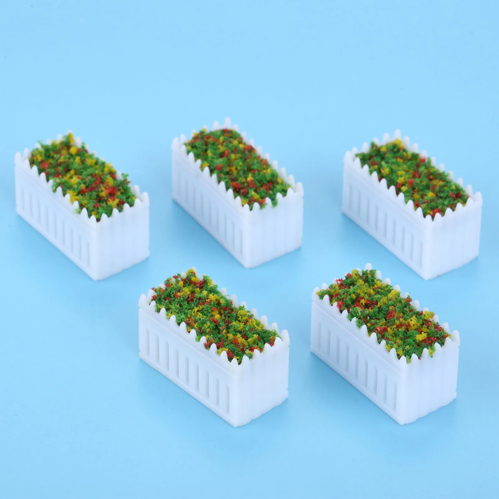 

5 шт. модели 25X12MM прямоугольник цветочницы 1:50 Пластик Сад Двор сцены Архитектура открытый домашний декор раскладка клавиатуры для рукоделия