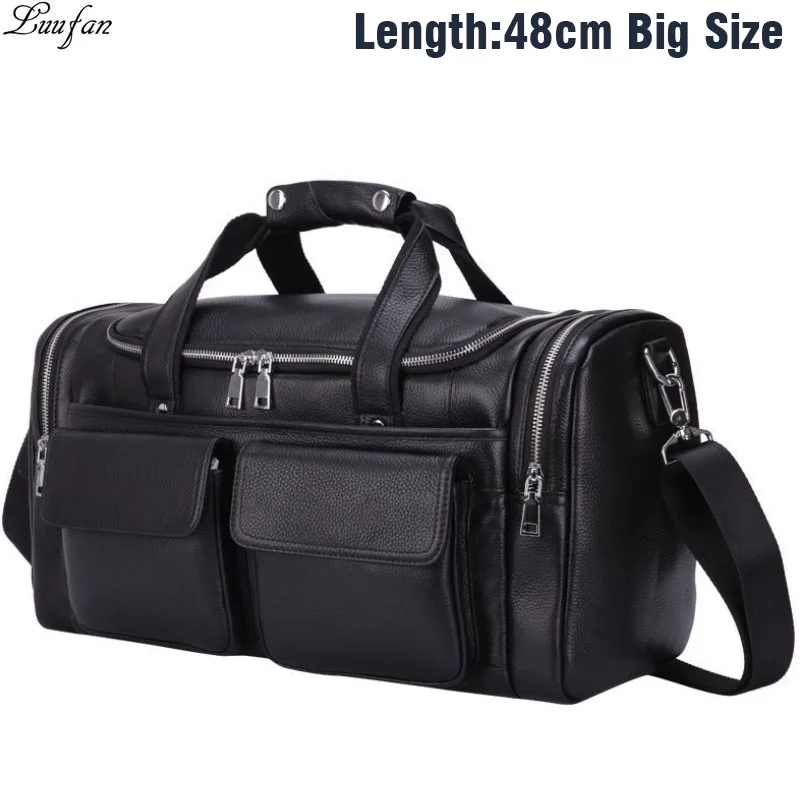Extra Large Genuine Leather Travel Bag For Man 17