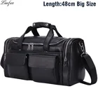 Дорожная сумка для мужчин, очень большая черная сумка из натуральной кожи для ноутбука 17 дюймов, мягкий вещевой мешок из воловьей кожи, чемоданчик на плечо для багажа