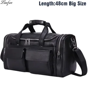 Дорожная сумка для мужчин, очень большая черная сумка из натуральной кожи для ноутбука 17 дюймов, мягкий вещевой мешок из воловьей кожи, чемоданчик на плечо для багажа