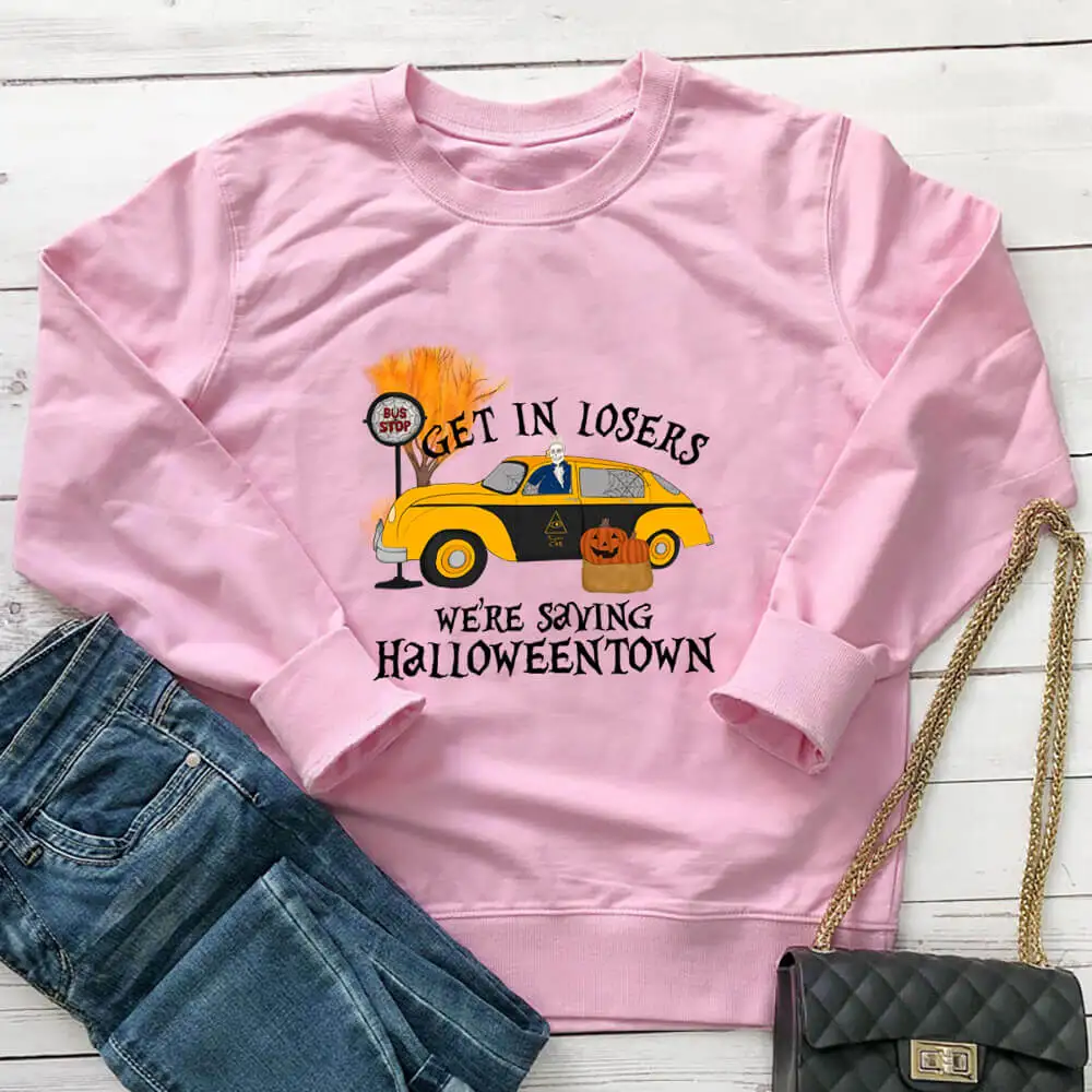 

Get In Losers Funny Halloween Sweatshirt New Arrival Funny 100%Cotton Long Sleeve Tops Halloween Party Tops Gift for Halloween
