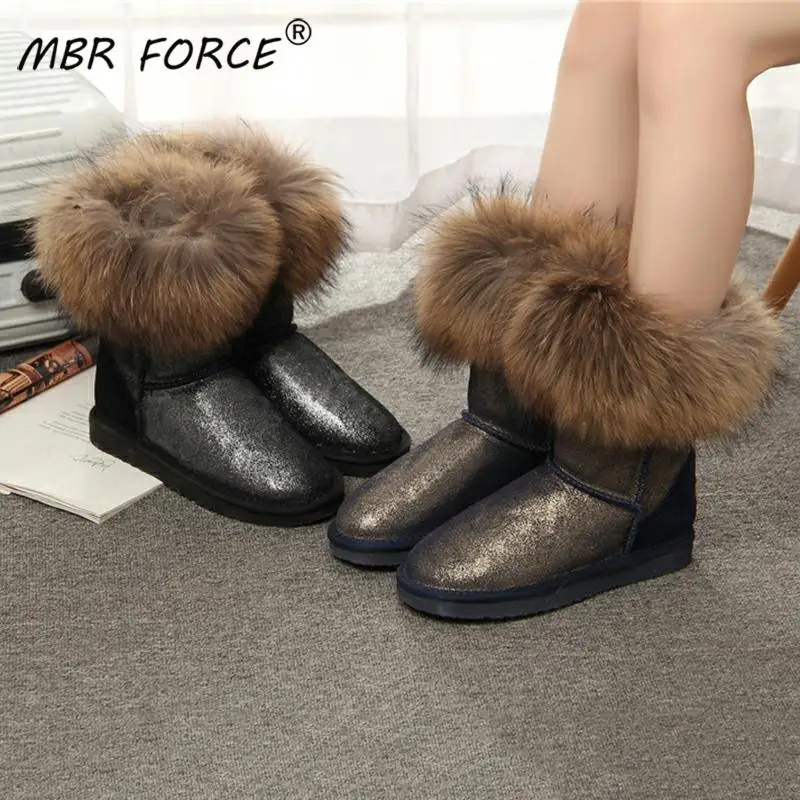 Женские зимние сапоги из натуральной кожи MBR FORCE лидер продаж 2018 100% натуральные