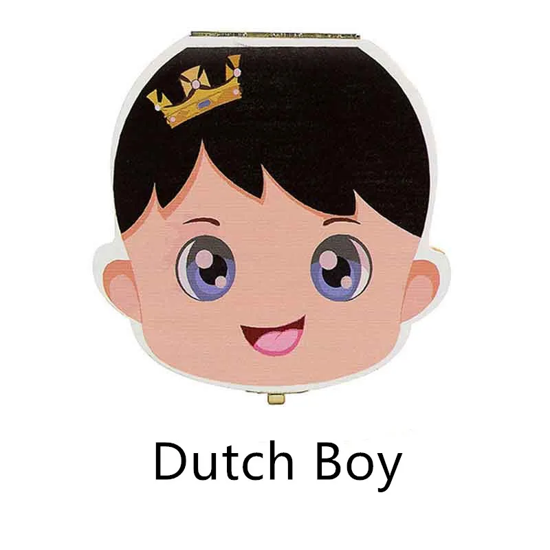 Dutch boy Испанский/португальский/голландский/детский деревянный органайзер для молочных зубов для хранения мальчиков и девочек, сувенирный Органайзер - Цвет: Dutch boy