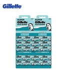 Бритвенные лезвия Gillette для мужчин, Сменные бритвенные станки из нержавеющей стали с двойным краем, голубые (5 лезвий в коробке 20 шт.)