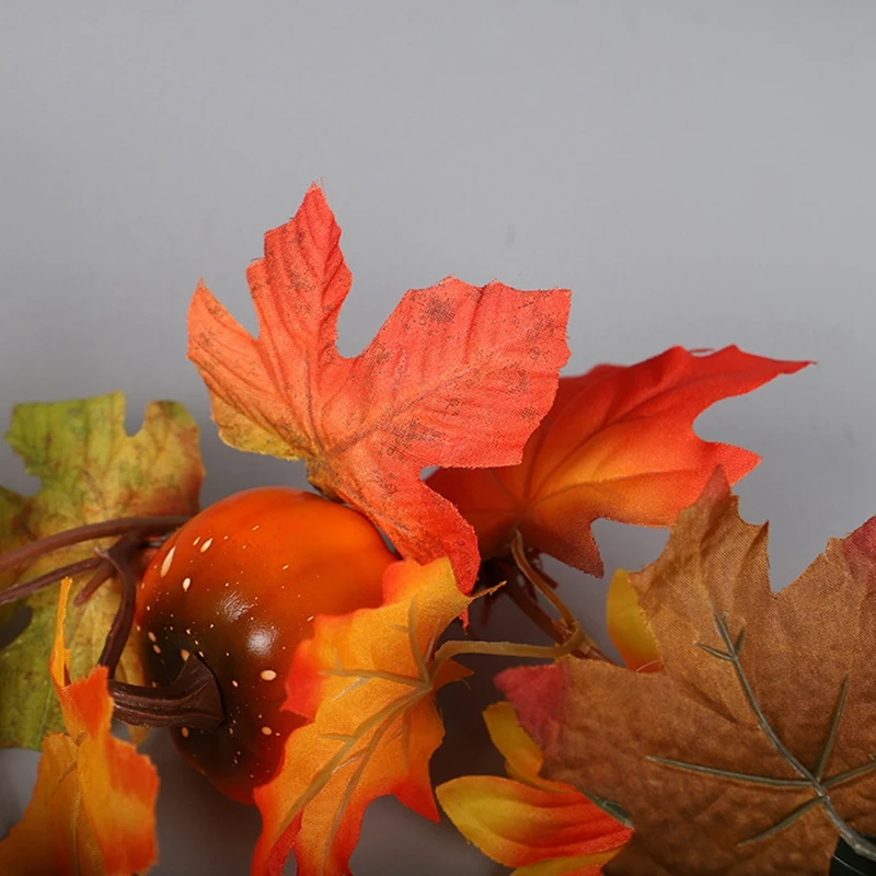 

Fall Maple Leaf Garland, Artificial Berries Sunflower Pine Cones Pumpkin for Wedding Party Dinner Fireplace Door Decor