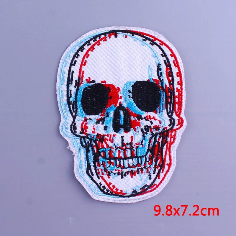 Hippie Letter Patches On Clothes Iron on Patch For Clothing Punk Rock Stripe Fusible Patch Punk Skull Clothing Stickers Badges images - 6