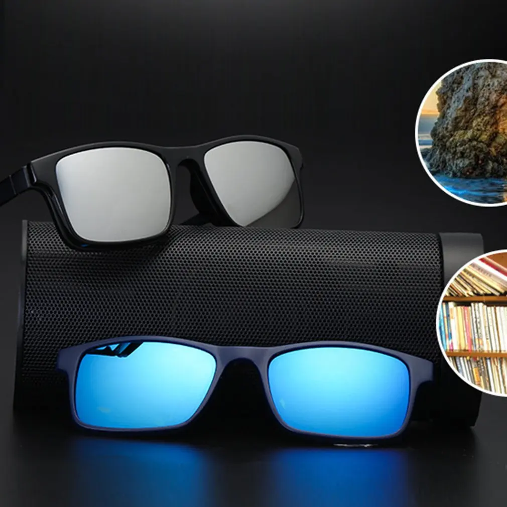 Men And Women Myopia Glasses Frame Flat Mirror Dual-Use Five-Piece Magnetic Set Polarized Sunglasses Clip | Спорт и развлечения