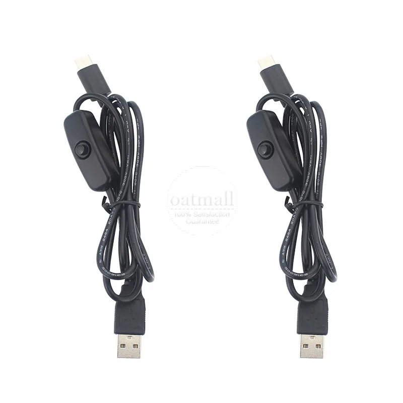 Кабель Raspberry Pi 4 USB Type C 5 В 3 А с переключателем кабель Micro зарядное устройство