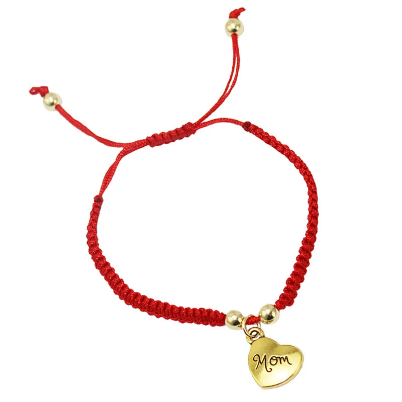 I Love You Mom Red Thread Bracelets Lucky Jewelry For Mum Charm Mother's Day Gift Family Bless Bracelet Feminino 2019 | Украшения и