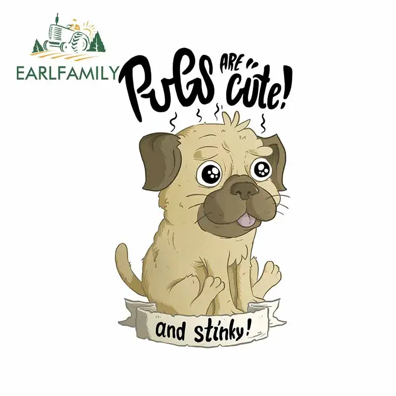 

EARLFAMILY 13 см x 7,9 см для Мопсов, водонепроницаемая тонкая наклейка, аксессуары для автомобиля, украшение для мотоцикла и автомобиля