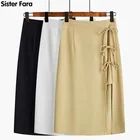 Сестры фара, лодочки на высоком каблуке с Бантом Летняя женская юбка с высокой талией для женщин Весна Повседневная юбка штаны прямого покроя на молнии, женские зимние трапециевидные юбки