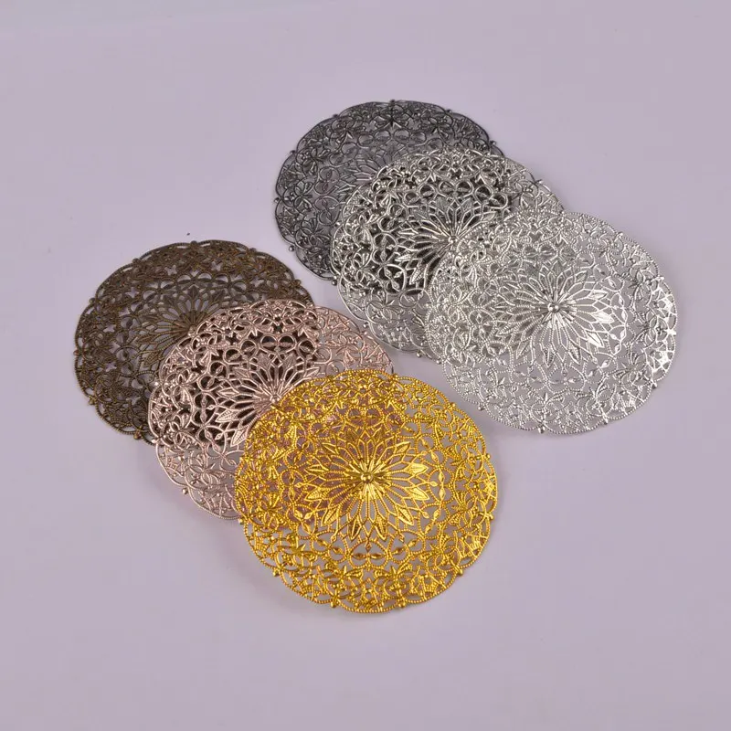 100 шт 55 мм Серебряный Золотой Бронзовый Пистолет Металлический Тон филигранные