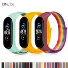 Ремешок нейлоновый для xiaomi mi band 6, спортивный браслет для наручных часов Mi band 5 4 3