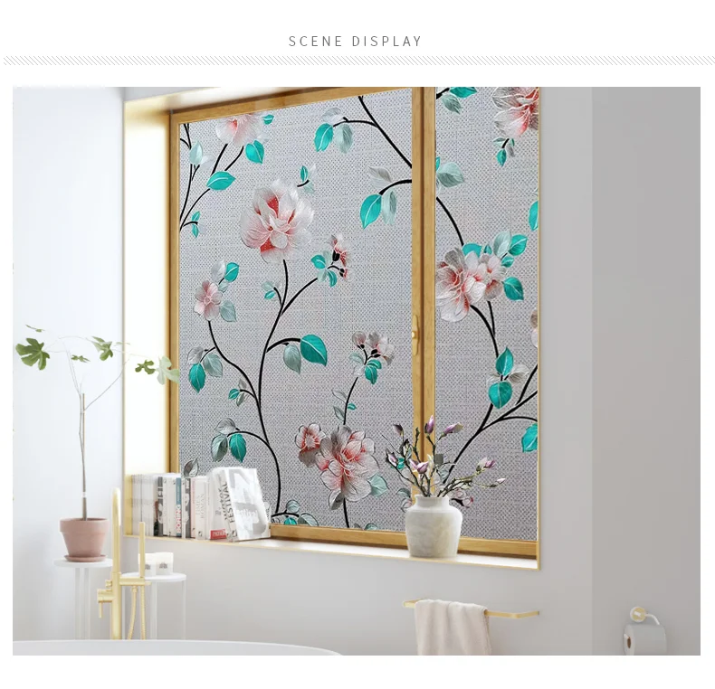 

3D Decorative Privacy Window Film Static Cling Uv Blocking Removable Window Stickers Non Adhesive Stained Glass Window Film