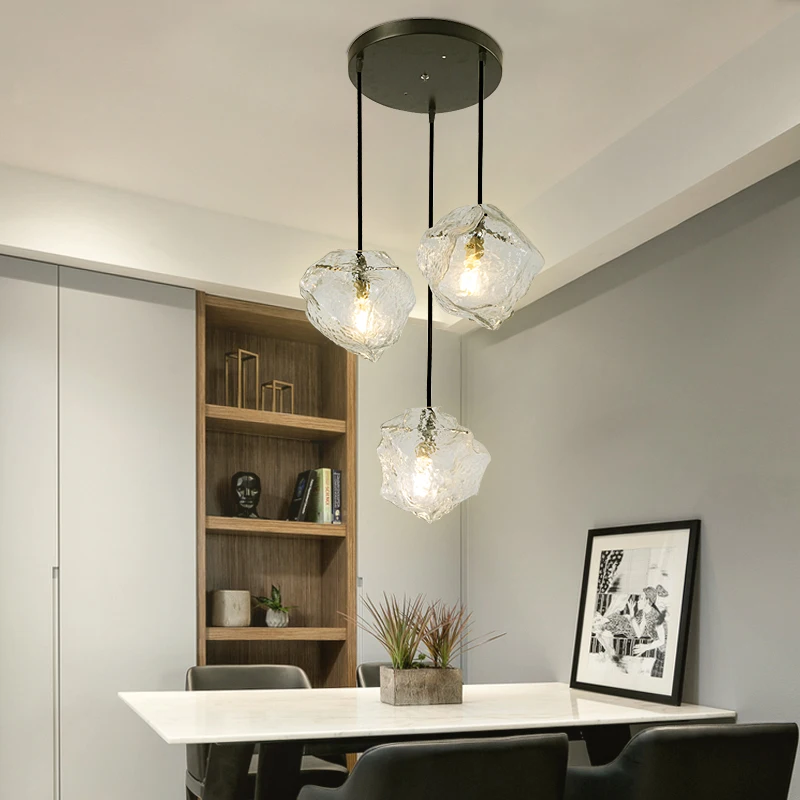 Goedkoop Moderne Minimalistische Kroonluchter Ice Cube Creatieve Persoonlijkheid Restaurant Verlichting Woonkamer Slaapkamer Art Glas Venster Kroonluchter