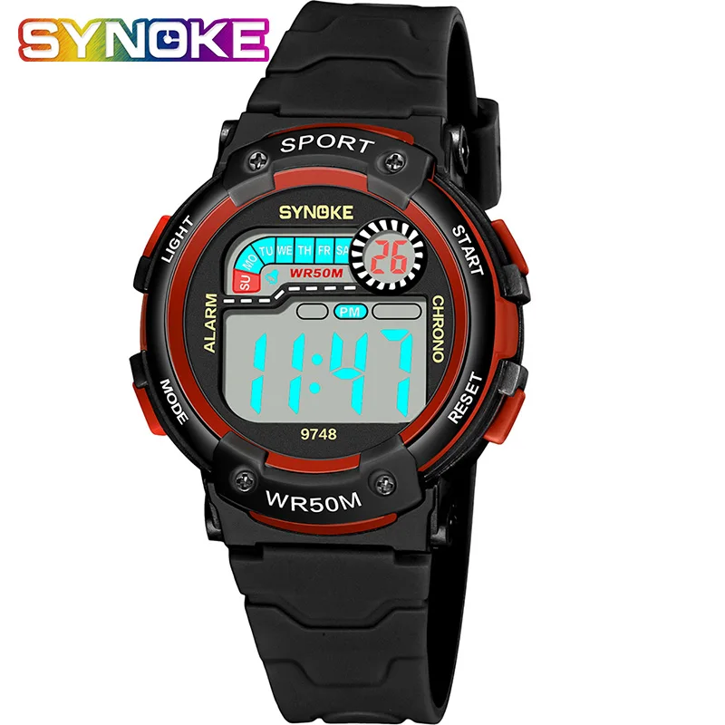 

Kids Student Led Digital Watches 5bar Waterproof Wacth Cool Colorful Luminous Dial Alarm Date Boy Girl Watches relogio infantil