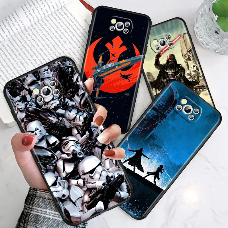 

Star Wars Space Robot For Xiaomi Civi Poco X3 NFC X2 M3 M2 F2 F3 Pro C3 F1 A2 Lite Mix3 Play Soft Black Phone Case