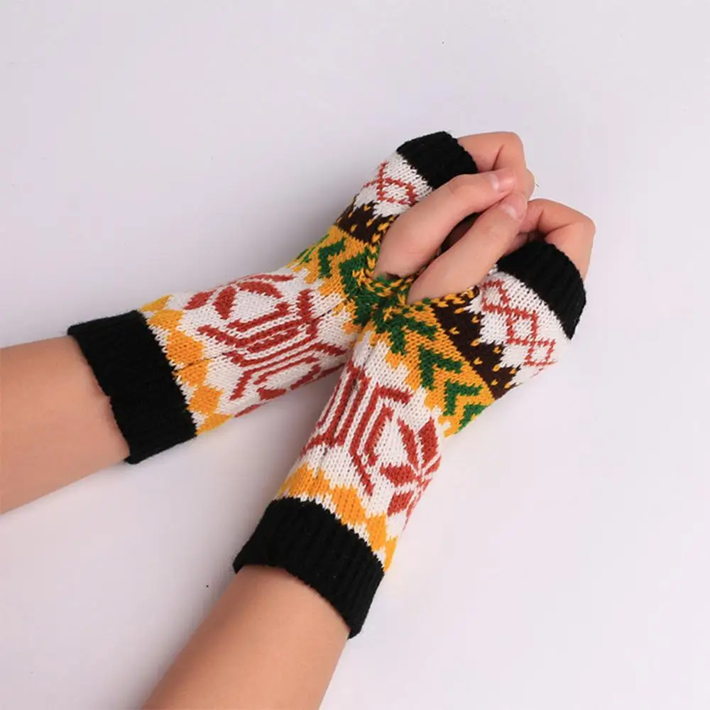 Рождественские Трикотажные Женские варежки для девочек лыжные перчатки детские