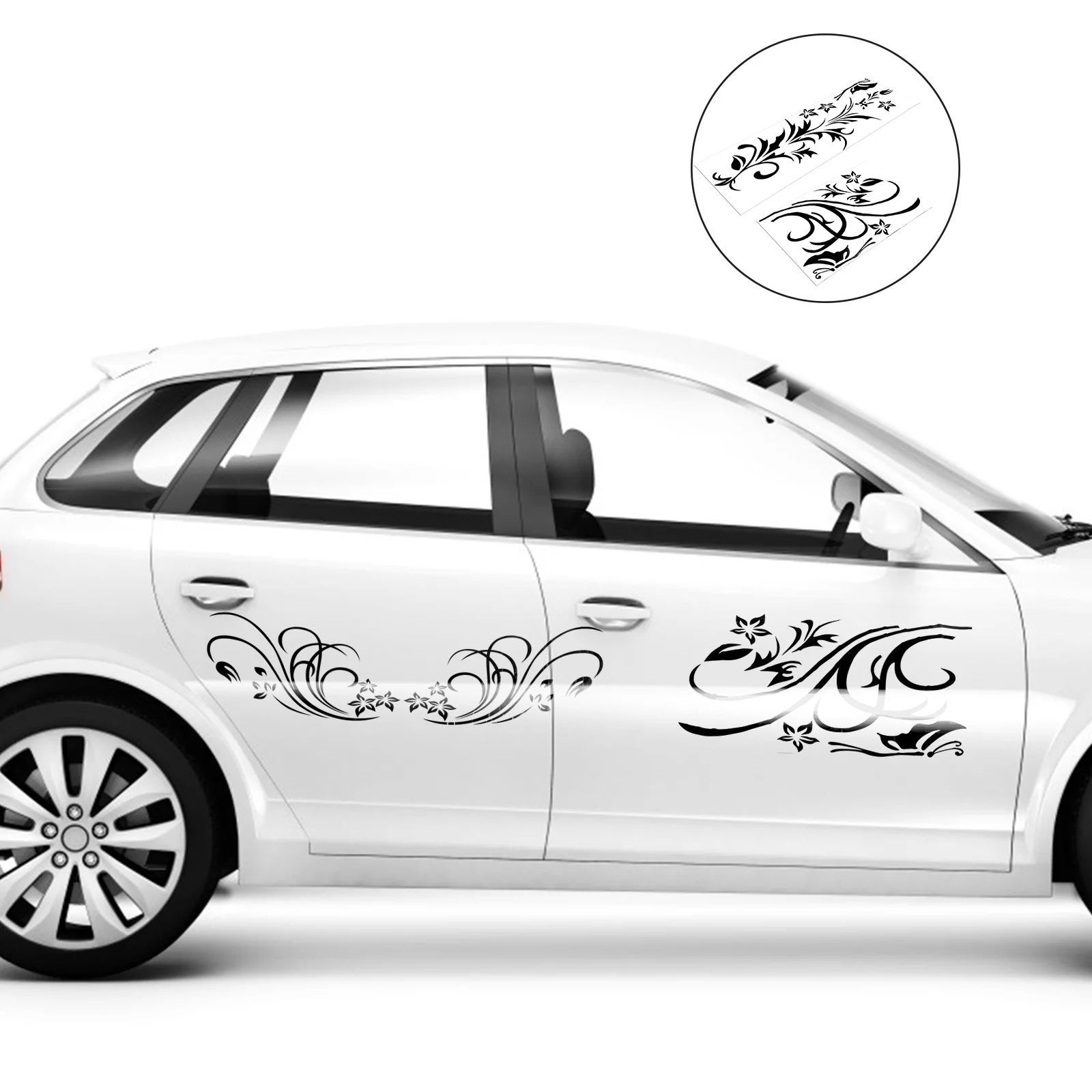 

1pc Flower and Butterflies Decals Car Body Decorative Sticker Chic Auto Sticker