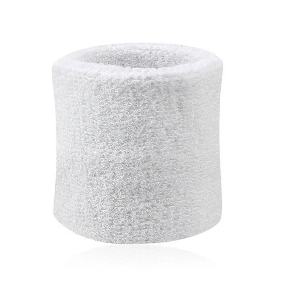 

2Pcs Sports Wristband Solid Color Absorbent Cotton Breathable Quick Dry Sweatband for Tennis gym Wrist Support