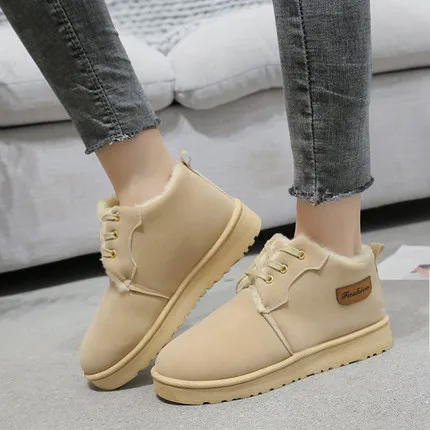 Новинка 2019 Нескользящие зимние сапоги на толстой подошве женские модные милые