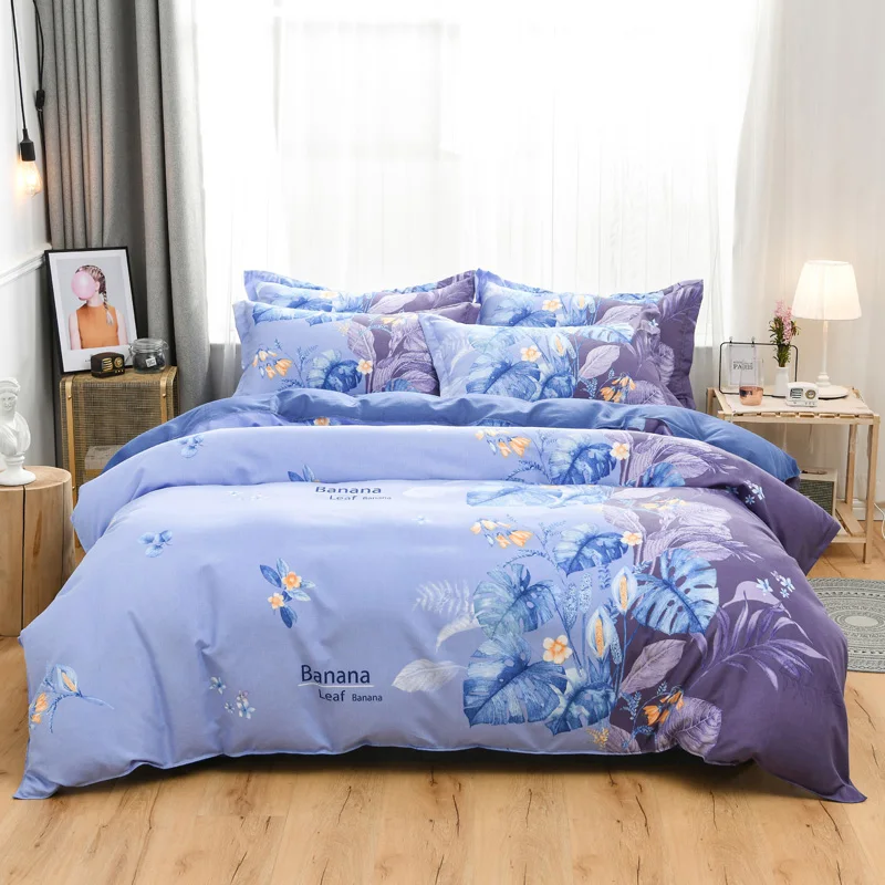 

Q13 Bedding Set With Pillowcase Soft Fiber King Queen Size Bed Clothes Bed Sheet Soft and Comfortable