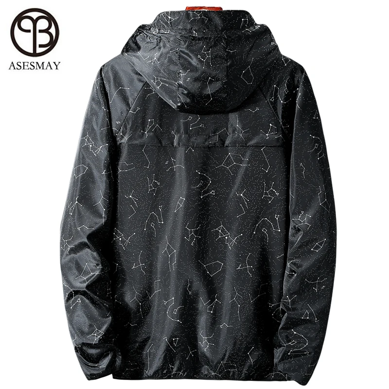 Мужская повседневная куртка Asesmay водонепроницаемая ветровка с капюшоном верхняя