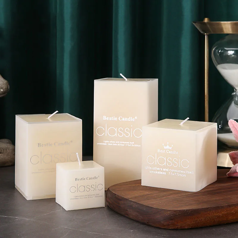 

Modern home decoration classic cube household candle vintage wedding centerpieces Decorative candles for rituals new year candle