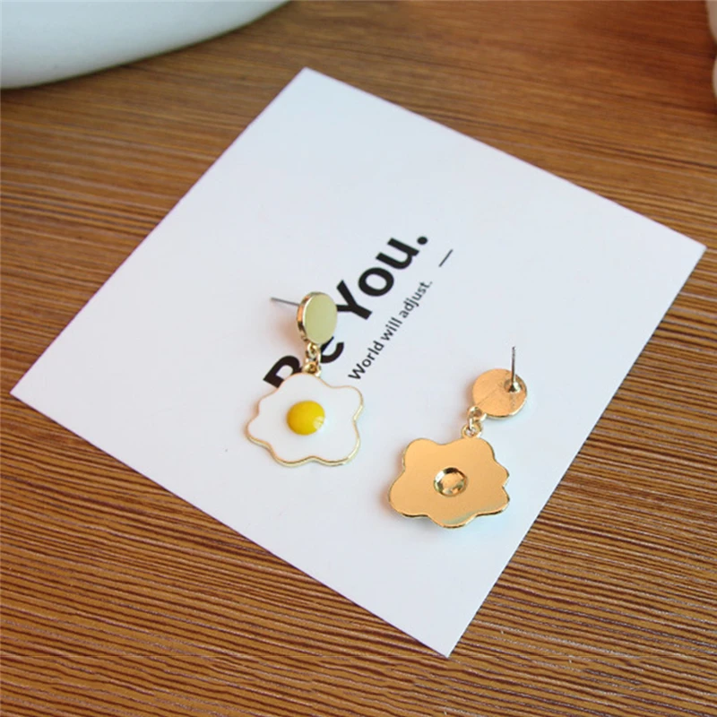 Оригинальные серьги в Корейском стиле виде яйца с геометрическим узором изящные