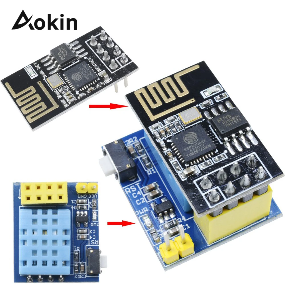 ESP8266 Wifi NodeMCU Smart Home IOT DIY Kit ESP-01 DHT11 модуль датчика температуры и влажности для Arduino |