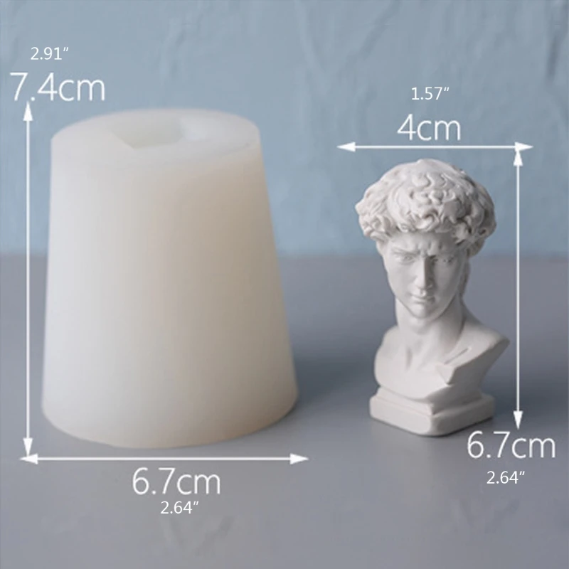 

Great Artists Figures David Polymer Clay Plaster Candle Silicone Mold Resin Casting Portrait Painting Mold Crafts Tools