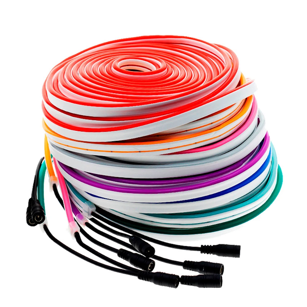 

5m DC12V Flexible Led Strip Neon Tape SMD 2835 Soft Rope Bar Light 120leds/m Silicon Rubber Tube Outdoor Waterproof light