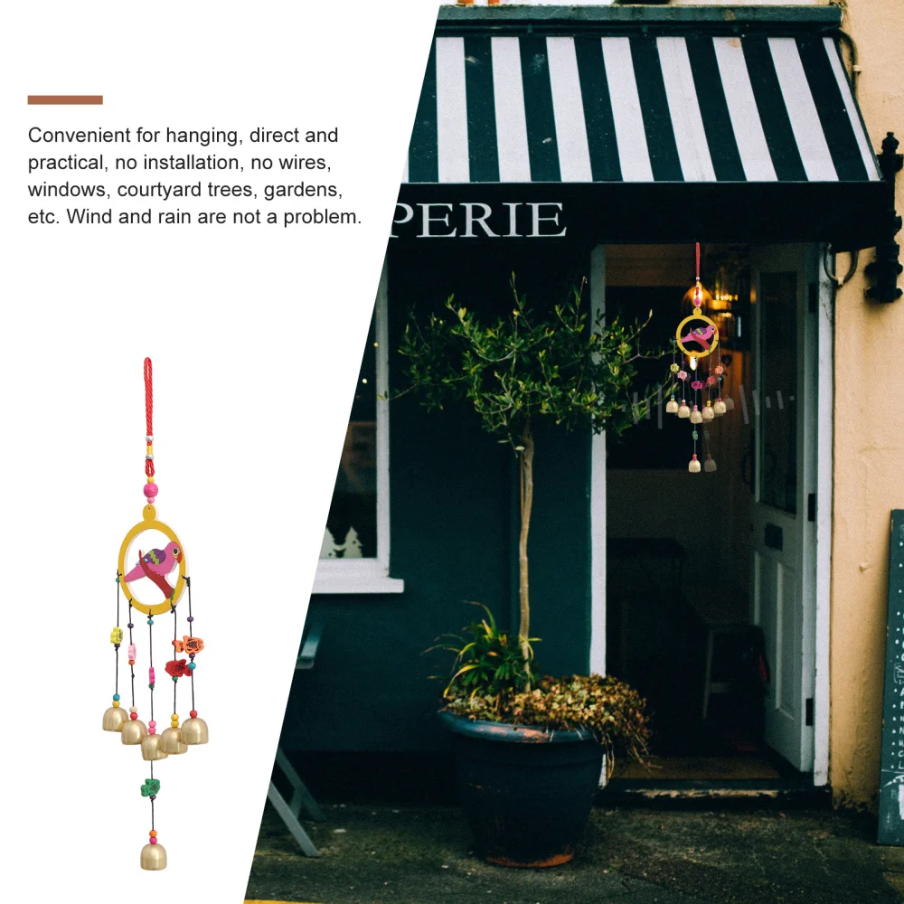 

1Pc Wooden Wind Chime Decoration Home Hanging Decoration Pendant (Random Color)