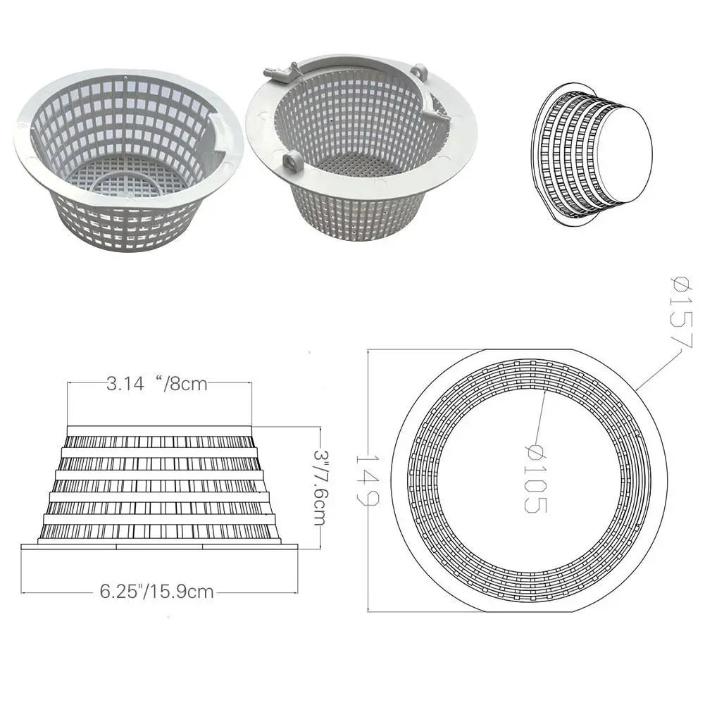 

Universal Removable Replacement Skimmer Basket Plastic Skimmers 2styles With Handle/without Handle For Aboveground Swimming Pool