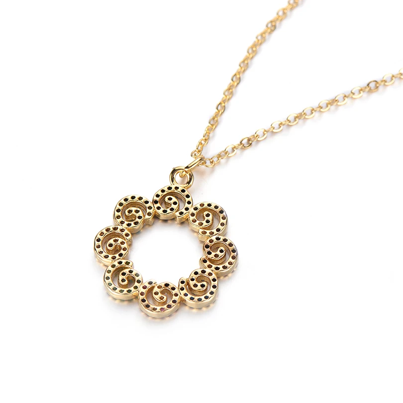 Pipitree популярное ожерелье с кулоном из кубического циркония и цветком