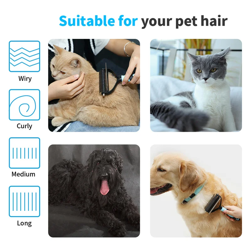 

Pet Hair Removal Comb Cats Dog Grooming Comb Puppy Kitten Hair Shedding Trimmer Combs Pets Grooming Tools Animal hair brush