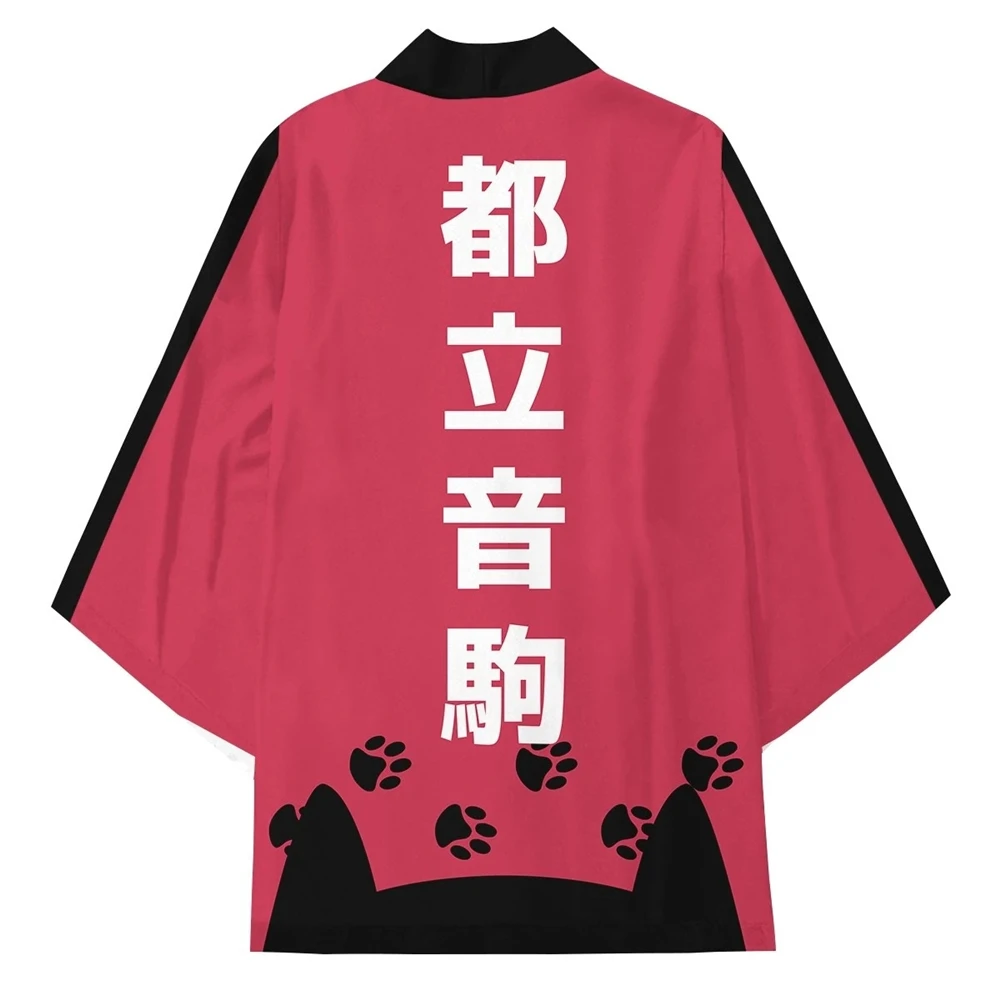 Anime Haikyuu!! Inarizaki Nekoma High School Hinata Shoyo Cosplay Costume Coat Uniform Cloak Tops Kimono Haori Shirt Unisex |