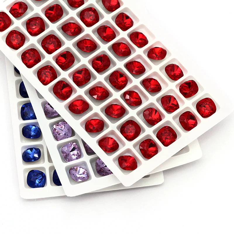 XIAOPU мерцающий толстый квадрат K9 яркие цвета Свободные Стразы стразы со стразами