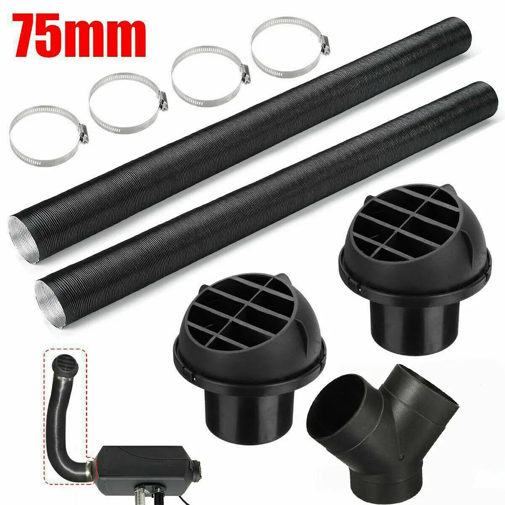 

75mm Heater Pipe Ducting Y Piece Warm Air Outlet Vent For Webasto Diesel Heater Heater Duct Vent Outlet Hose Clip Y Branch