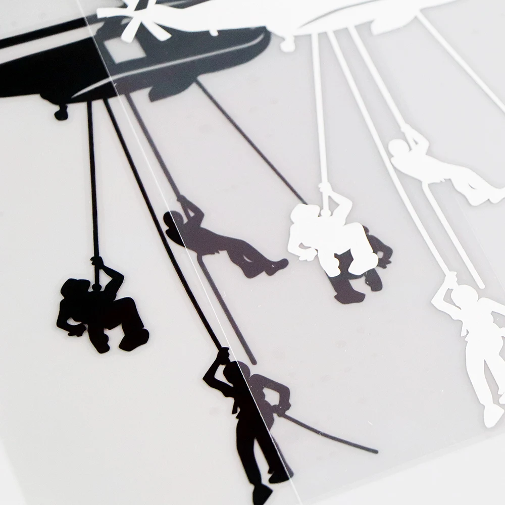 

YJZT11.1X16CM Vinyl Decal soldier Helicopter Air Army Personality Car Stickers Black / Silver 10A-0144